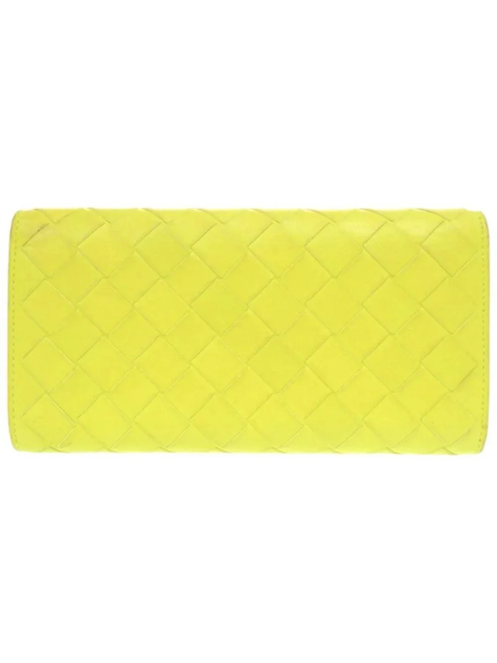 Bottega Veneta Intrecciato Leather Yellow Green Wallet